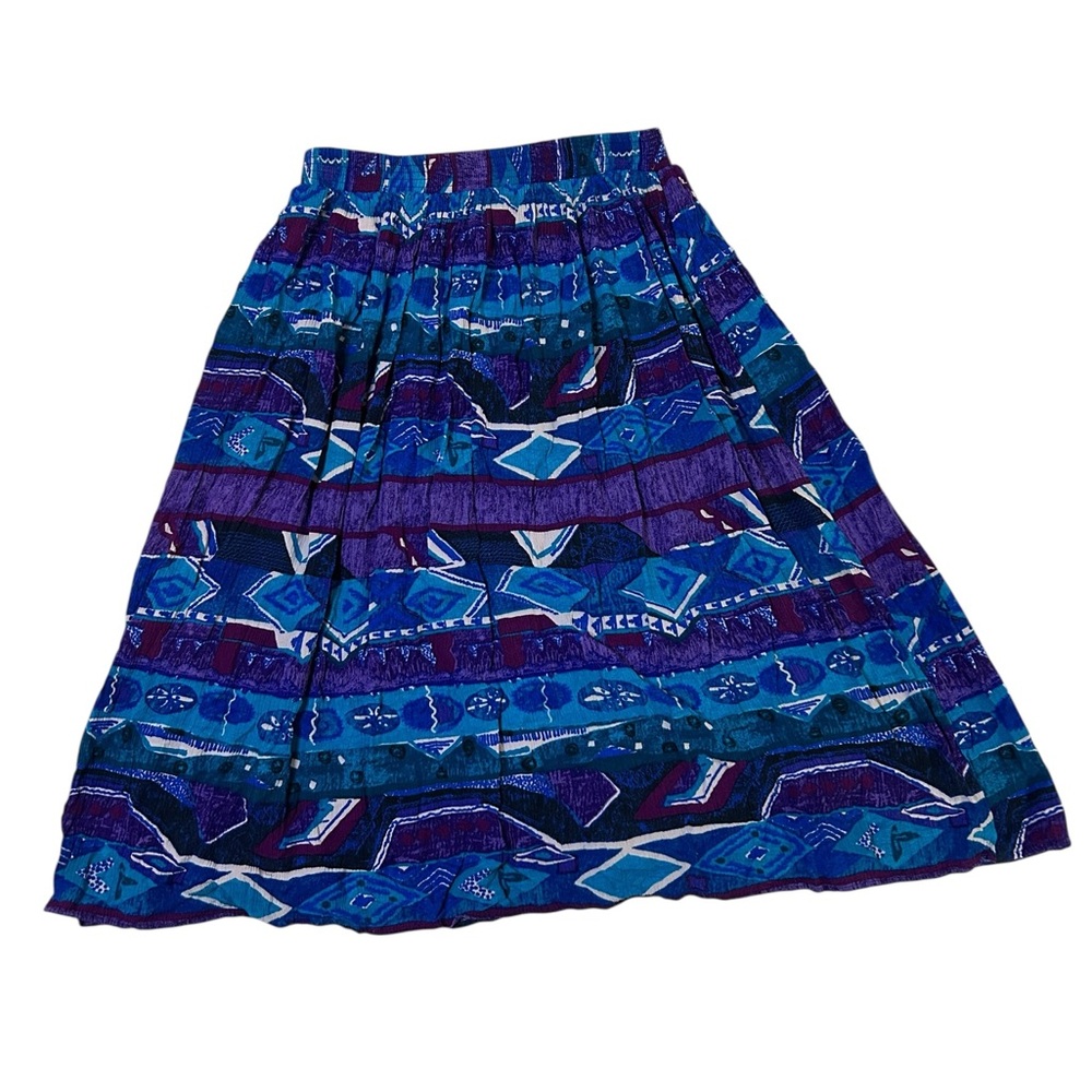 Vintage Lagenlook Layers Capsule Look Bohemian Nature Geometric Art Maxi Skirt M